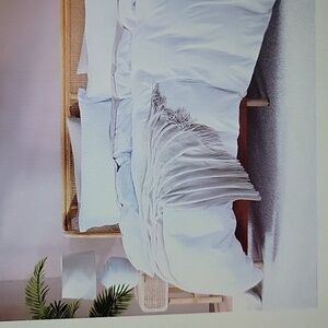 Nestl white 3 pc  duvet cover set King 104x90" 2 shams soft double brushed New